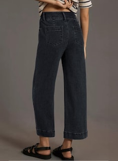 Foto 2 | Foto 2 | Vaqueros Elegantes De Cintura Alta Para Mujer, Rectos, Negros - Venta Internacional.