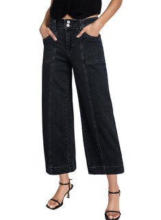 Foto 4 | Foto 4 | Vaqueros Elegantes De Cintura Alta Para Mujer, Rectos, Negros - Venta Internacional.