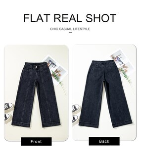 Foto 5 | Foto 5 | Vaqueros Elegantes De Cintura Alta Para Mujer, Rectos, Negros - Venta Internacional.