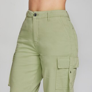 Foto 3 | Foto 3 | Jeans Mujer Cargo Pierna Ancha Cintura Alta 0006verd