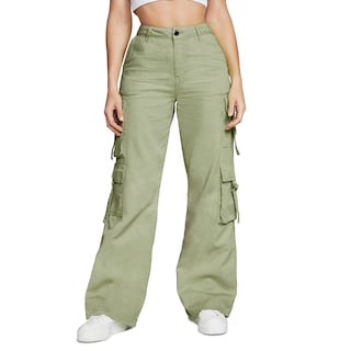 Foto 1 | Foto 1 | Jeans Mujer Cargo Pierna Ancha Cintura Alta 0006verd