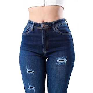 Foto 2 | Foto 2 | Jeans Recto Con Rasgaduras / Juvenil, 1672 (dark) Azul Oscuro