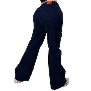 Foto 2 | Foto 2 | Pantalón Cargo Britos Jeans Mujer Azul Marino 024812
