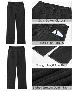 Foto 6 | Foto 6 | Pantalones Grapent Jeans Holgados Negros De Cintura Alta Para Mujer - Venta Internacional.