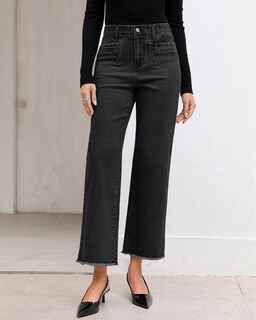 Foto 7 | Foto 7 | Pantalones Grapent Jeans Holgados Negros De Cintura Alta Para Mujer - Venta Internacional.