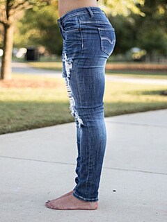 Foto 2 | Foto 2 | Jeans Flamingals De Talle Bajo, Corte De Bota Desgastado, Pierna Ancha, Mujer - Venta Internacional.