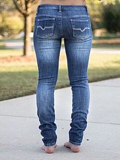 Foto 3 | Foto 3 | Jeans Flamingals De Talle Bajo, Corte De Bota Desgastado, Pierna Ancha, Mujer - Venta Internacional.