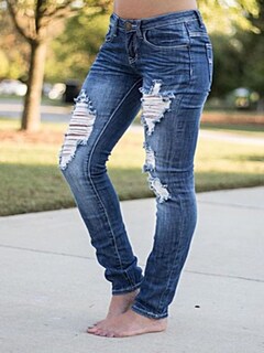 Foto 4 | Foto 4 | Jeans Flamingals De Talle Bajo, Corte De Bota Desgastado, Pierna Ancha, Mujer - Venta Internacional.