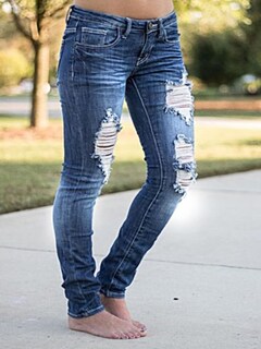 Foto 5 | Foto 5 | Jeans Flamingals De Talle Bajo, Corte De Bota Desgastado, Pierna Ancha, Mujer - Venta Internacional.