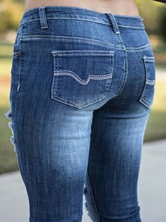 Foto 7 | Foto 7 | Jeans Flamingals De Talle Bajo, Corte De Bota Desgastado, Pierna Ancha, Mujer - Venta Internacional.