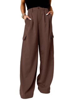 Foto 1 | Foto 1 | Pantalones Cargo Dokotoo De Cintura Alta Y Pierna Ancha Para Mujer, Color Gris - Venta Internacional.