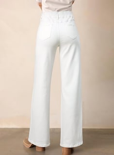Foto 2 | Foto 2 | Jeans Astylish Para Mujer Cintura Alta Pierna Ancha Mezclilla Blanca Talla 18 - Venta Internacional.