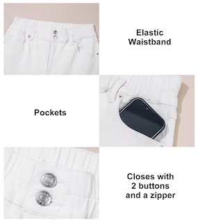 Foto 4 | Foto 4 | Jeans Astylish Para Mujer Cintura Alta Pierna Ancha Mezclilla Blanca Talla 18 - Venta Internacional.