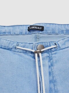 Foto 4 | Foto 4 | Vaqueros Flamingals De Pierna Recta Para Mujer Cintura Media Azul Claro - Venta Internacional.