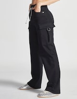 Jeans Mujer Cargo Recto Cintura Super Alta 0091ngro Seven Jeans