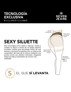 Foto 8 | Foto 8 | Jeans Mujer Pierna Ancha Cintura Alta Push Up 9922stme Seven Jeans