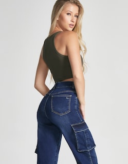 Foto 2 | Foto 2 | Jeans Mujer Cargo Recto Cintura Super Alta 0092stob Seven Jeans
