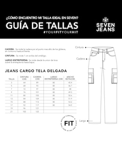 Foto 7 | Foto 7 | Jeans Mujer Cargo Recto Cintura Super Alta 0092stob Seven Jeans
