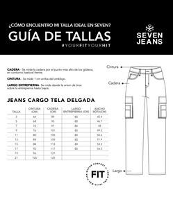 Foto 6 | Foto 6 | Jeans Mujer Cargo Recto Cintura Alta Push Up 0082acwa Seven Jeans