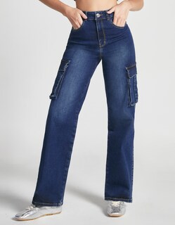 Foto 1 | Foto 1 | Jeans Mujer Cargo Recto Cintura Super Alta 0092stob Seven Jeans