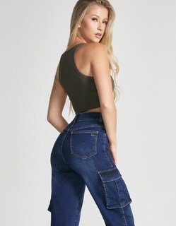 Foto 2 | Foto 2 | Jeans Mujer Cargo Recto Cintura Super Alta 0092stob Seven Jeans