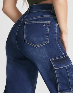 Foto 4 | Foto 4 | Jeans Mujer Cargo Recto Cintura Super Alta 0092stob Seven Jeans