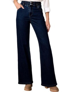 Foto 1 | Foto 1 | Jeans Astylish Para Mujer Cintura Alta Pernera Ancha Azul Marino - Venta Internacional.