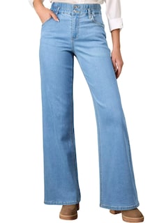 Foto 1 | Foto 1 | Jeans Astylish Para Mujer Cintura Alta Pierna Ancha Azul Cielo - Venta Internacional.