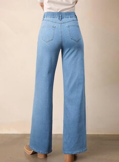 Foto 2 | Foto 2 | Jeans Astylish Para Mujer Cintura Alta Pierna Ancha Azul Cielo - Venta Internacional.