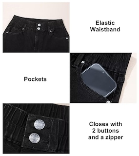 Foto 4 | Foto 4 | Jeans Astylish Para Mujer Cintura Alta Pierna Ancha Mezclilla Negra Talla 6 - Venta Internacional.