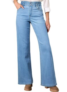 Foto 1 | Foto 1 | Jeans Astylish Para Mujer  Cintura Alta  Pierna Ancha  Mezclilla Azul  Talla 8 - Venta Internacional.