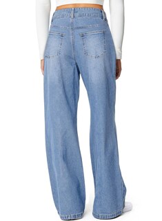 Foto 2 | Foto 2 | Jeans De Pierna Ancha Con Tacto Lateral Cintura Alta Vaqueros Elásticos Para Mujer - Venta Internacional.