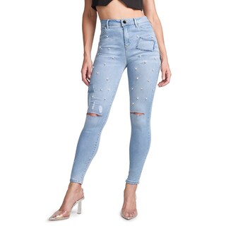 Foto 1 | Foto 1 | Jeans Mezclilla Mujer Pantalon Super Skinny Cintura Alta Push Up Seven Jeans