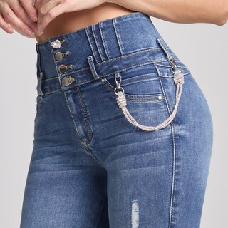 Foto 2 | Foto 2 | Jeans Mezclilla Mujer Super Skinny Colombiano Push Up Buenissima Seven Jeans