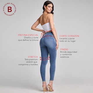 Foto 5 | Foto 5 | Jeans Mezclilla Mujer Super Skinny Colombiano Push Up Buenissima Seven Jeans