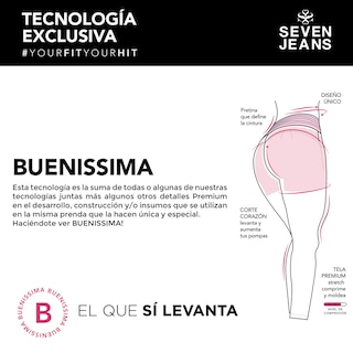 Foto 6 | Foto 6 | Jeans Mezclilla Mujer Super Skinny Colombiano Push Up Buenissima Seven Jeans