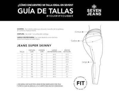 Foto 5 | Foto 5 | Jeans Mujer Super Skinny Colombiano Push Up Buenissima Seven Jeans