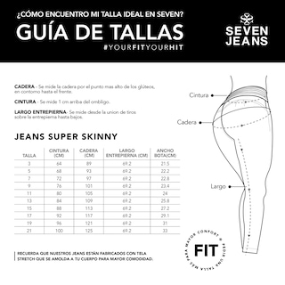 Foto 5 | Foto 5 | Jeans Mujer Super Skinny Colombiano Push Up Buenissima Seven Jeans