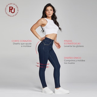 Foto 6 | Foto 6 | Jeans Super Skinny Mujer Push Up Cintura Medio Seven Jeans 1170