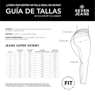 Foto 5 | Foto 5 | Jeans Super Skinny Mujer Push Up Cintura Media Seven Jeans 1170indi