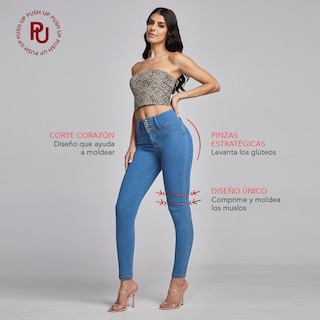 Foto 6 | Foto 6 | Jeans Super Skinny Mujer Push Up Cintura Alta Seven Jeans 0117stme