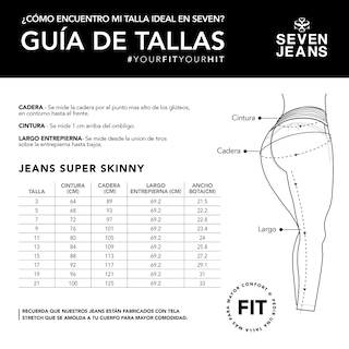 Foto 5 | Foto 5 | Jeans Push Up Mujer Super Skinny Cintura Alta Seven Jeans 0118stmei