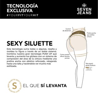 Foto 8 | Foto 8 | Jeans Push Up Mujer Super Skinny Cintura Alta Seven Jeans 5040gris
