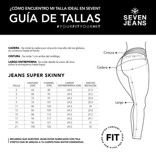 Foto 5 | Foto 5 | Jeans Push Up Mujer Super Skinny Cintura Alta Seven Jeans 0118stobi