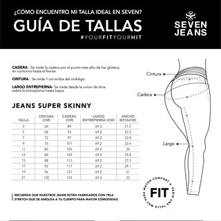 Foto 5 | Foto 5 | Jeans Super Skinny Mujer Push Up Cintura Alta Stretch Seven Jeans 2269stob