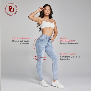 Foto 6 | Foto 6 | Jeans Push Up Mujer Super Skinny Cintura Regular Seven Jeans 1170stcli