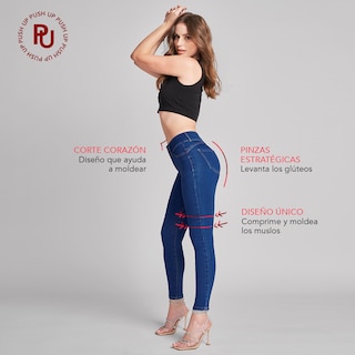 Foto 6 | Foto 6 | Jeans Mujer Super Skinny Push Up Cintura Alta 1170stme