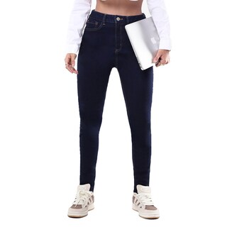 Foto 1 | Foto 1 | Jeans Mujer Super Skinny Largo Tiro Alto Azul Oscuro