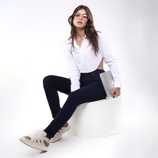 Foto 2 | Foto 2 | Jeans Mujer Super Skinny Largo Tiro Alto Azul Oscuro