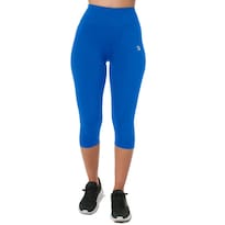 Leggins Capri Dry-fit Black Secret Azul Rey